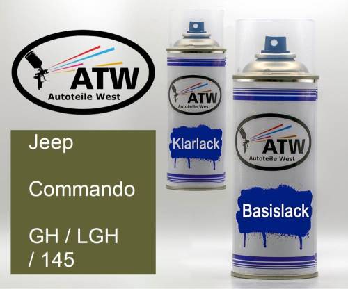 Jeep, Commando, GH / LGH / 145: 400ml Sprühdose + 400ml Klarlack - Set, von ATW Autoteile West.